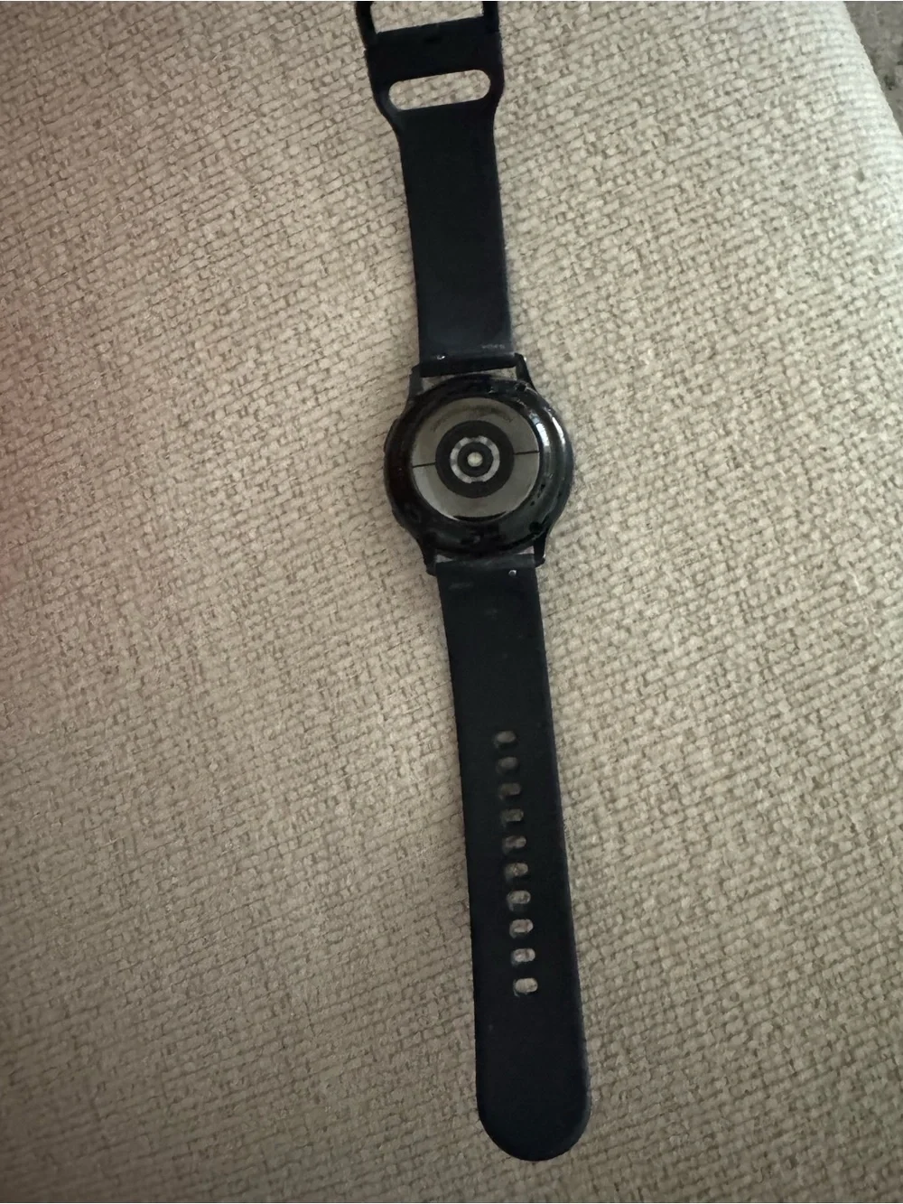 Samsung Black Round Smartwatch with Silicone Band